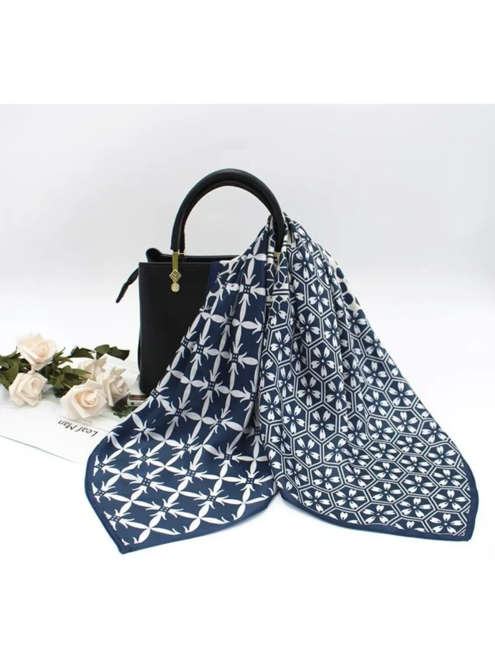 Luxurious 100% Silk Square Scarf - 25.6